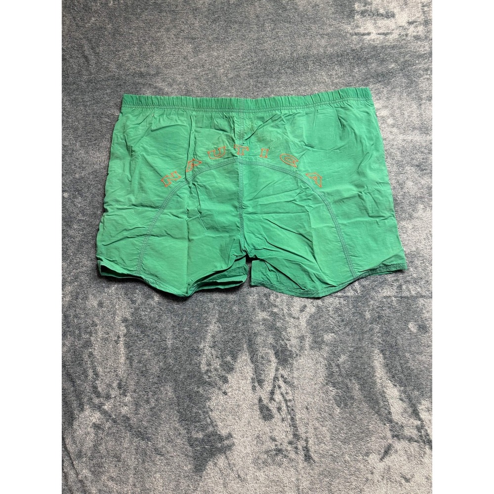 Nautica Mens XL Green Swim Shorts Trunks 100% Nylon Solid Casual Summer